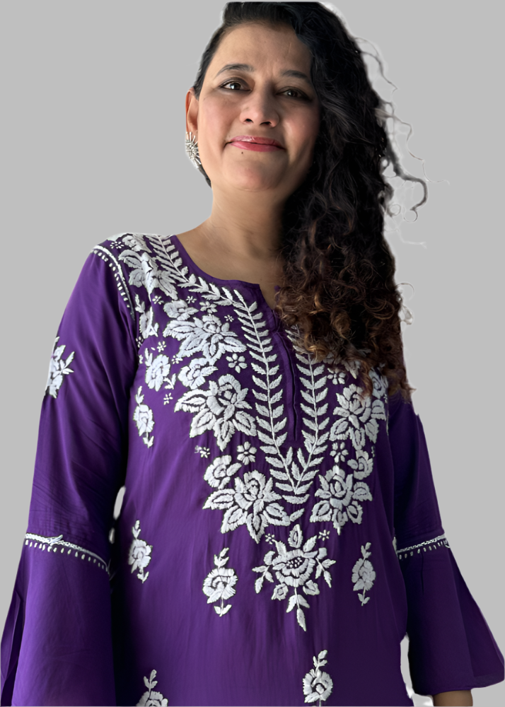 PURPLE CHIKAN MODAL KURTA