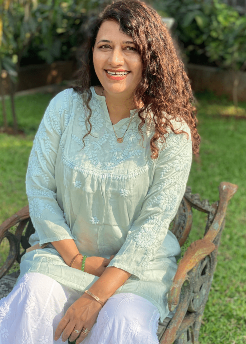 Chikankari Sateen Short Kurta - Light Green