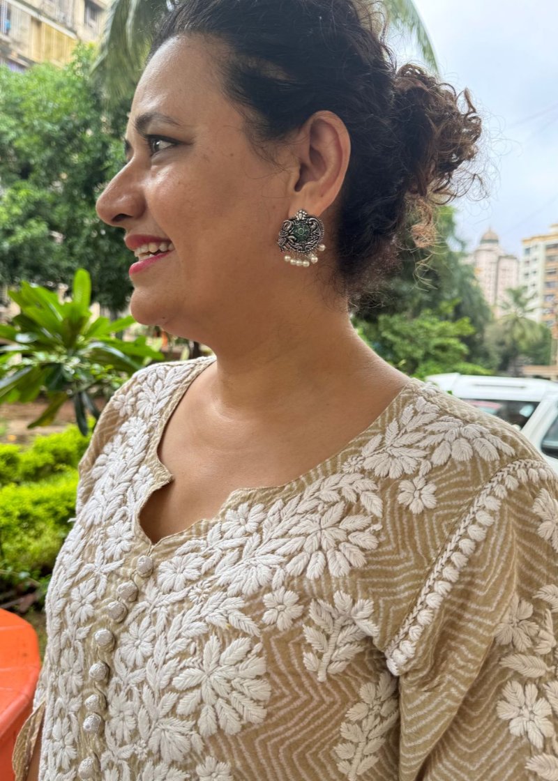 CHIKANKARI MUL DHOTI SET