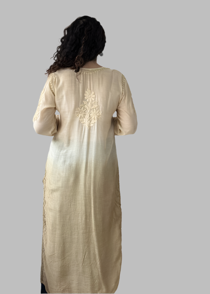OMBRE LIGHT BROWN MUSLIN KURTA