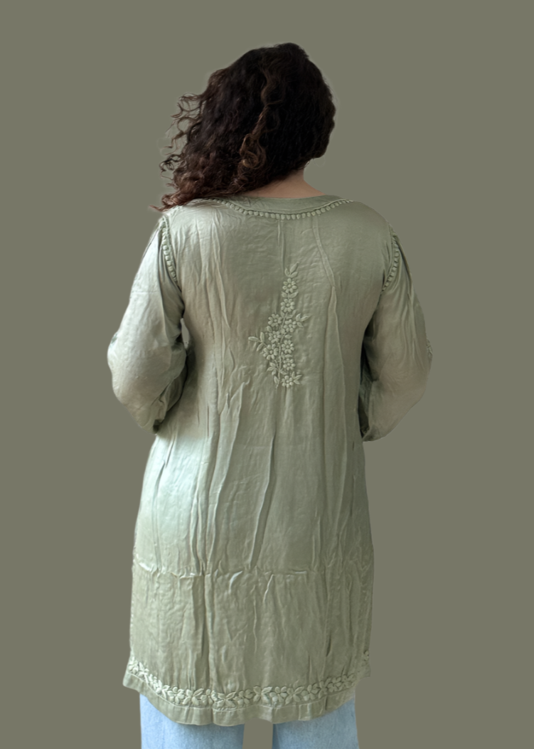 SATEEN KNEE LENGTH DRESS