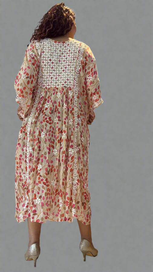 Crush Chikankari Kaftan
