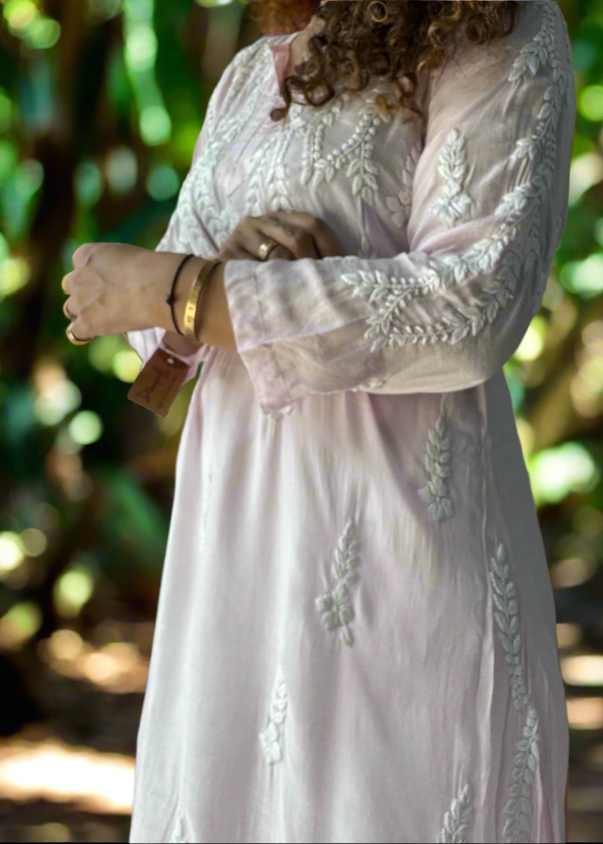 PINK "A" LINE MUSLIN DRES