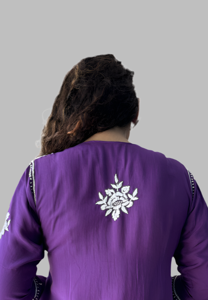 PURPLE CHIKAN MODAL KURTA