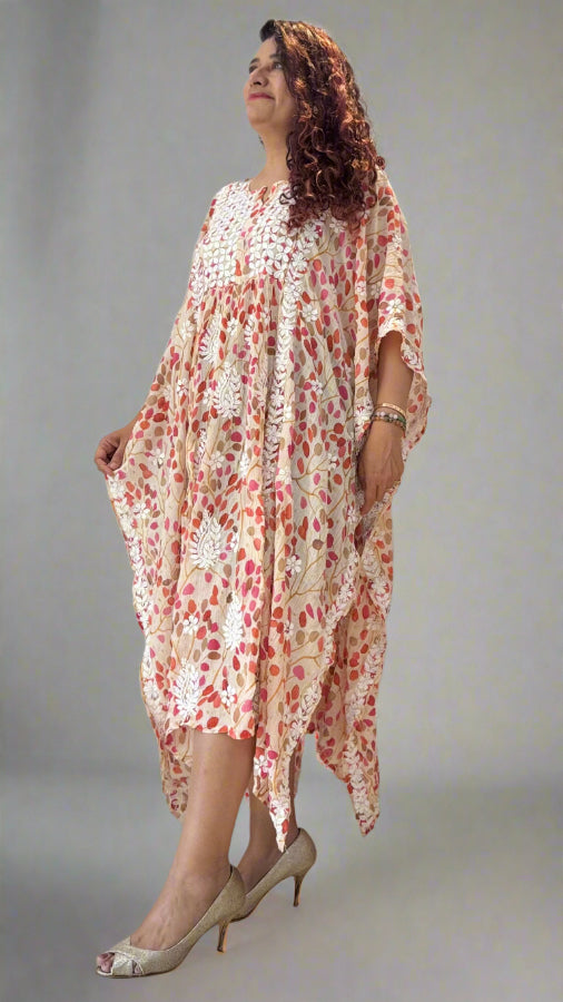 Crush Chikankari Kaftan