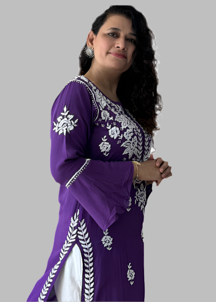 PURPLE CHIKAN MODAL KURTA